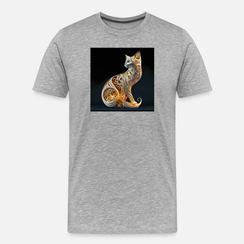Kat 01 - Männer Premium Bio T-Shirt - Grau meliert