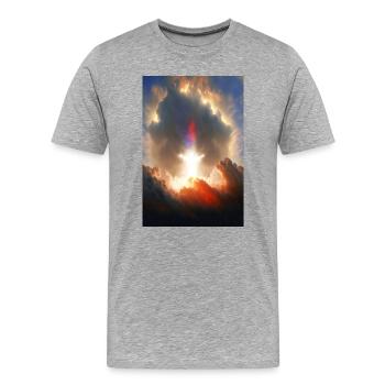 GOD 01 - T-shirt bio Premium Homme - gris chiné - Devant - Damien (186cm)