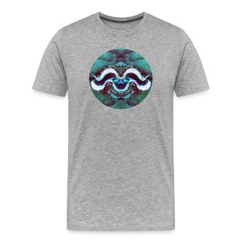 Nature Mandala Coquille Souriante - T-shirt bio Premium Homme - gris chiné - Devant - Damien (186cm)