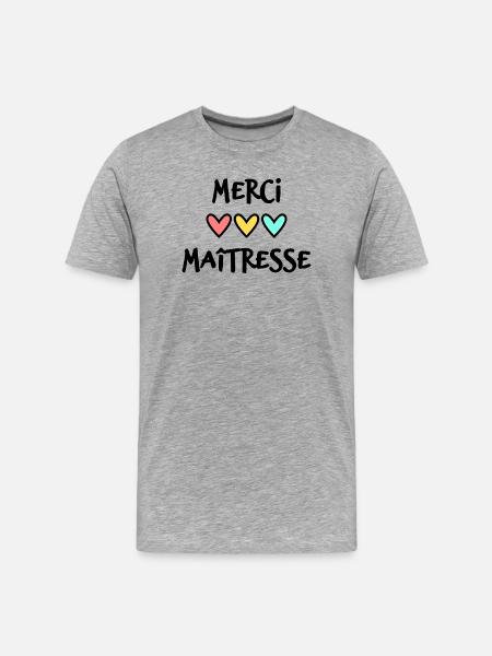 MERCI. THANKS. ANNIVERSAIRE. NAISSANCE. RETRAITE. - T-shirt bio Premium Homme - gris chiné