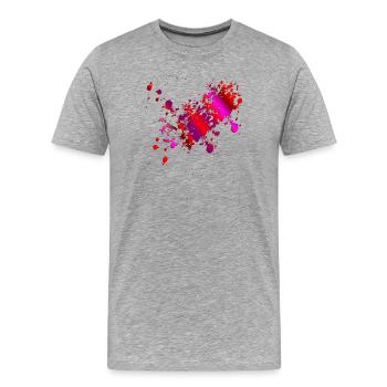 RED PINK BLOOD - HALLOWEEN COSTUMES BLOOD STAINS - Men's Premium Organic T-Shirt - heather grey - Front - Damien (186cm)