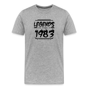 Legende 1983 - Jahrgang 1983 - Baujahr 1983 - Männer Premium Bio T-Shirt - Grau meliert - Vorne - Damien (186cm)