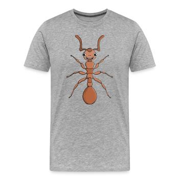 Étreindre une fourmi - T-shirt bio Premium Homme - gris chiné - Devant - Damien (186cm)
