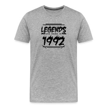 Legende 1992 - Jahrgang 1992 - Baujahr 1992 - Männer Premium Bio T-Shirt - Grau meliert - Vorne - Damien (186cm)