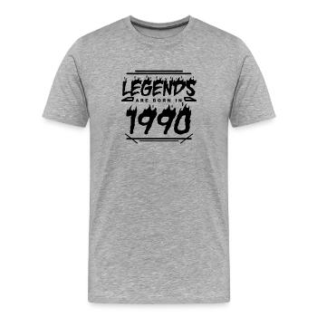 Legend 1990 - Born 1990 - Built in 1990 - Men's Premium Organic T-Shirt - heather grey - Front - Damien (186cm)