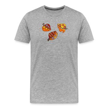 herbstblätter - Männer Premium Bio T-Shirt - Grau meliert - Vorne - Damien (186cm)