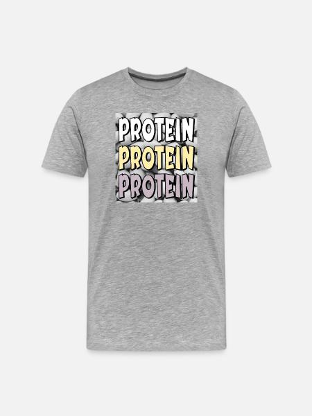 PROTEIN BOHNEN - Männer Premium Bio T-Shirt - Grau meliert