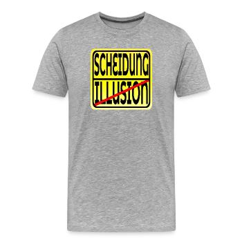 EHE ILLUSION - TRENNUNG SCHEIDUNG - Männer Premium Bio T-Shirt - Grau meliert - Vorne - Damien (186cm)
