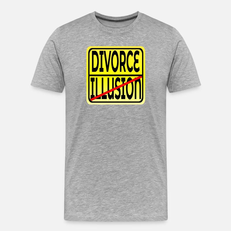 ILLUSION EHE SCHEIDUNG - Männer Premium Bio T-Shirt - Grau meliert