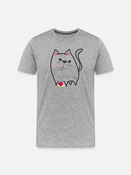 chat mignon - T-shirt bio Premium Homme - gris chiné