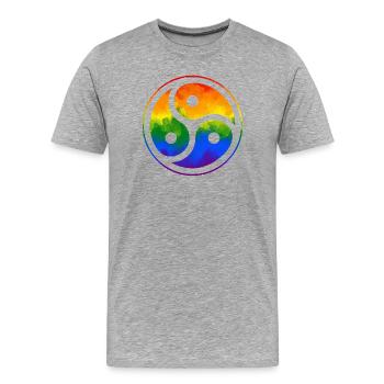 Bunt, kinky, queer – das Shirt für dich - Männer Premium Bio T-Shirt - Grau meliert - Vorne - Damien (186cm)