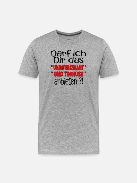 TSCHÜSS ABSCHIED SPRUCH - Männer Premium Bio T-Shirt - Grau meliert
