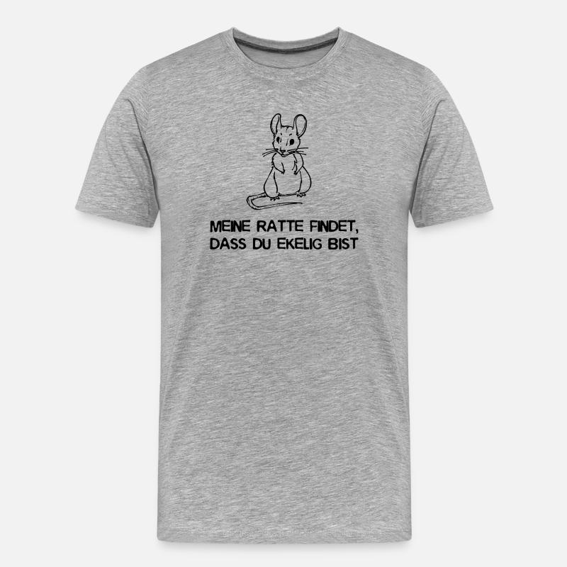 Ratte Statement Haustiere Heimtier Tiere - Männer Premium Bio T-Shirt - Grau meliert