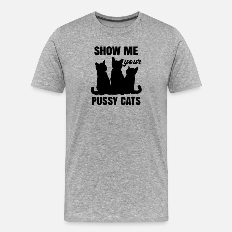 Tiere Statement Katze Haustiere Lieblingstier - Männer Premium Bio T-Shirt - Grau meliert