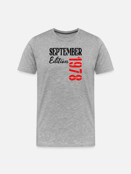 48TH BIRTHDAY - SEPTEMBER 1978 - Men's Premium Organic T-Shirt - heather grey