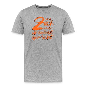 Zack Und Wieder Unglaublich Gemacht - Männer Premium Bio T-Shirt - Grau meliert - Vorne - Damien (186cm)
