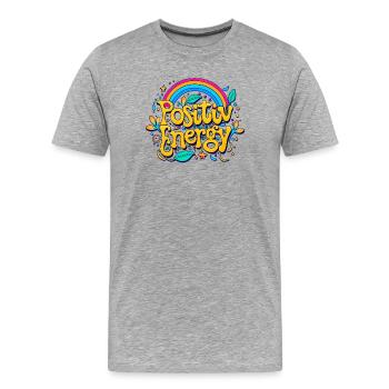 énergie positive - T-shirt bio Premium Homme - gris chiné - Devant - Damien (186cm)