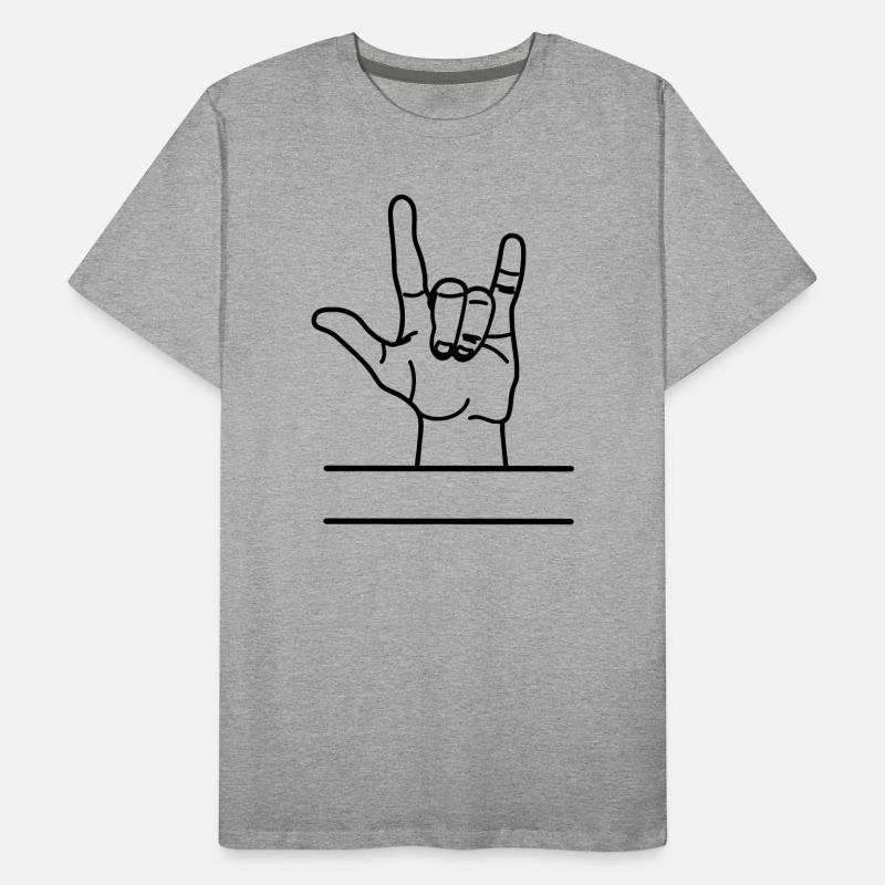 Hand gesture respect text space Men's Premium Organic T-Shirt