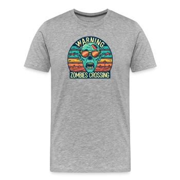 Zombie - Männer Premium Bio T-Shirt - Grau meliert - Vorne - Damien (186cm)