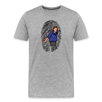 DNA Boule Fingerprint Bouler Boule Boules - T-shirt bio Premium Homme - gris chiné - Devant - Damien (186cm)