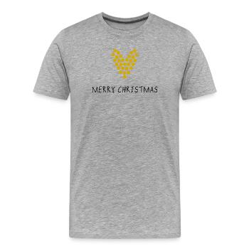 NOËL.BONNE ANNEE. SAINT SYLVESTRE. NOUVELLE ANNÉE. - T-shirt bio Premium Homme - gris chiné - Devant - Damien (186cm)