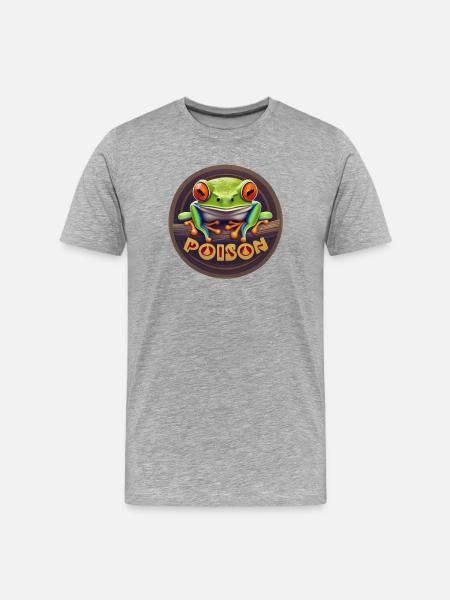 Pfeilgiftfrosch - Männer Premium Bio T-Shirt - Grau meliert