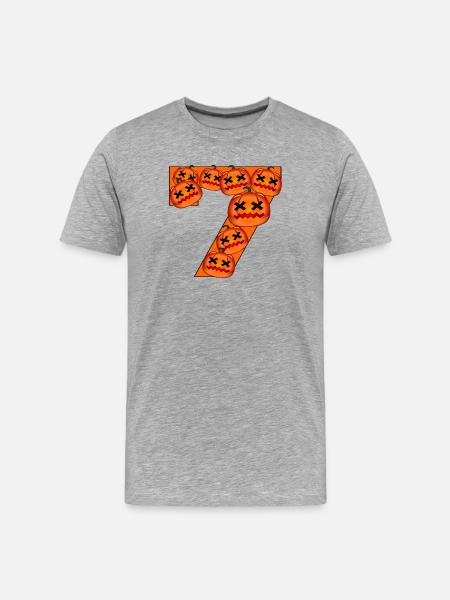 NUMBER 7 - HALLOWEEN COSTUMES - Men's Premium Organic T-Shirt - heather grey