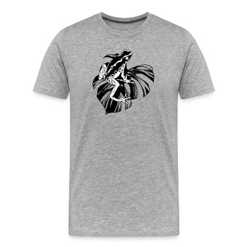 Harmony: Frog & Monsteria - Men's Premium Organic T-Shirt - heather grey - Front - Damien (186cm)