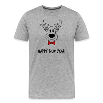 NOËL.BONNE ANNEE. SAINT SYLVESTRE. NOUVELLE ANNÉE. - T-shirt bio Premium Homme - gris chiné - Devant - Damien (186cm)