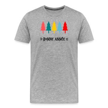 BONNE ANNEE. SAINT SYLVESTRE. NOUVELLE ANNÉE - T-shirt bio Premium Homme - gris chiné - Devant - Damien (186cm)