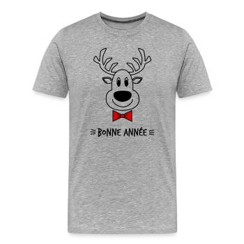 BONNE ANNEE. SAINT SYLVESTRE. NOUVELLE ANNÉE - T-shirt bio Premium Homme - gris chiné - Devant - Damien (186cm)