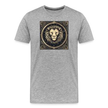 Zodiac Leo - Männer Premium Bio T-Shirt - Grau meliert - Vorne - Damien (186cm)