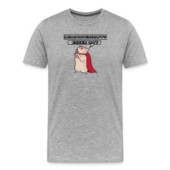 Rat, Lap Animal, Déclaration, Animaux de compagnie, Animaux de compagnie - T-shirt bio Premium Homme - gris chiné - Devant - Damien (186cm)