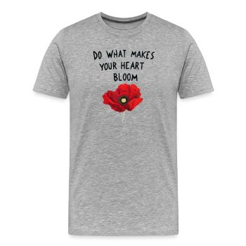 Faites ce qui fait fleurir votre cœur. - T-shirt bio Premium Homme - gris chiné - Devant - Damien (186cm)
