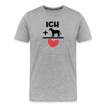 Herz Kuscheltier Hund Haustiere Statement - Männer Premium Bio T-Shirt - Grau meliert - Vorne - Damien (186cm)