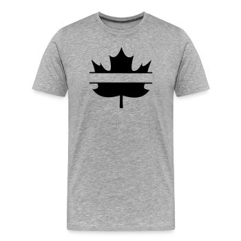 Lancement de l’espace intermédiaire de Maple Leaf Canada - T-shirt bio Premium Homme - gris chiné - Devant - Damien (186cm)