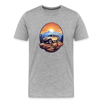 Geländewagen 4x4 - Männer Premium Bio T-Shirt - Grau meliert - Vorne - Damien (186cm)