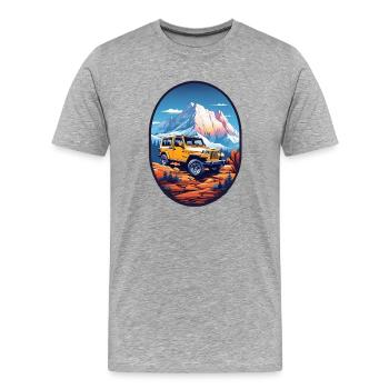 Geländewagen 4x4 - Männer Premium Bio T-Shirt - Grau meliert - Vorne - Damien (186cm)