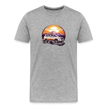 Geländewagen 4x4 - Männer Premium Bio T-Shirt - Grau meliert - Vorne - Damien (186cm)