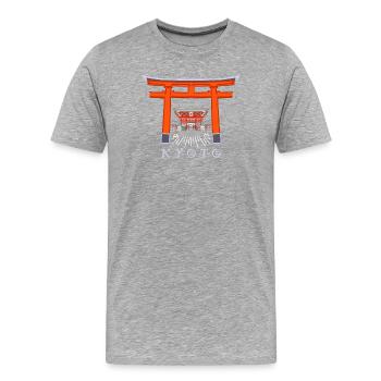 Japan, Kyoto, Fushimi Inari Shrine - Taisha - Men's Premium Organic T-Shirt - heather grey - Front - Damien (186cm)