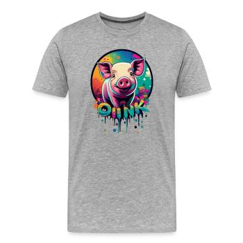 Oiink - T-shirt bio Premium Homme - gris chiné - Devant - Damien (186cm)