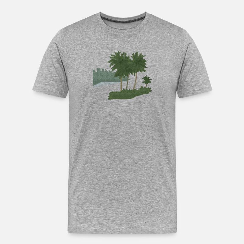 Palmeninsel mit Struktur Effekt (mod.) - Männer Premium Bio T-Shirt - Grau meliert