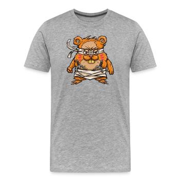 HAM-JITSU - Men's Premium Organic T-Shirt - heather grey - Front - Damien (186cm)