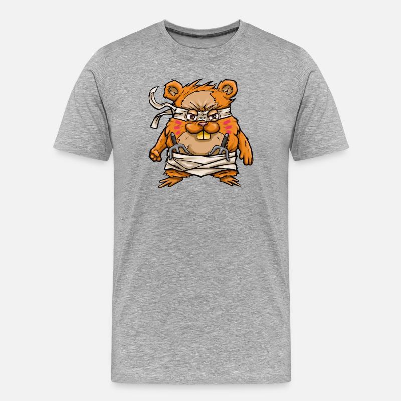 HAM-JITSU - Männer Premium Bio T-Shirt - Grau meliert