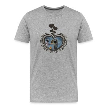 Dark Christmas - Men's Premium Organic T-Shirt - heather grey - Front - Damien (186cm)