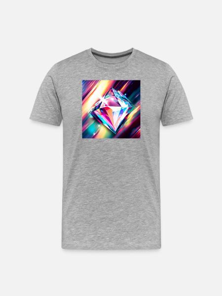 Diamant - Männer Premium Bio T-Shirt - Grau meliert