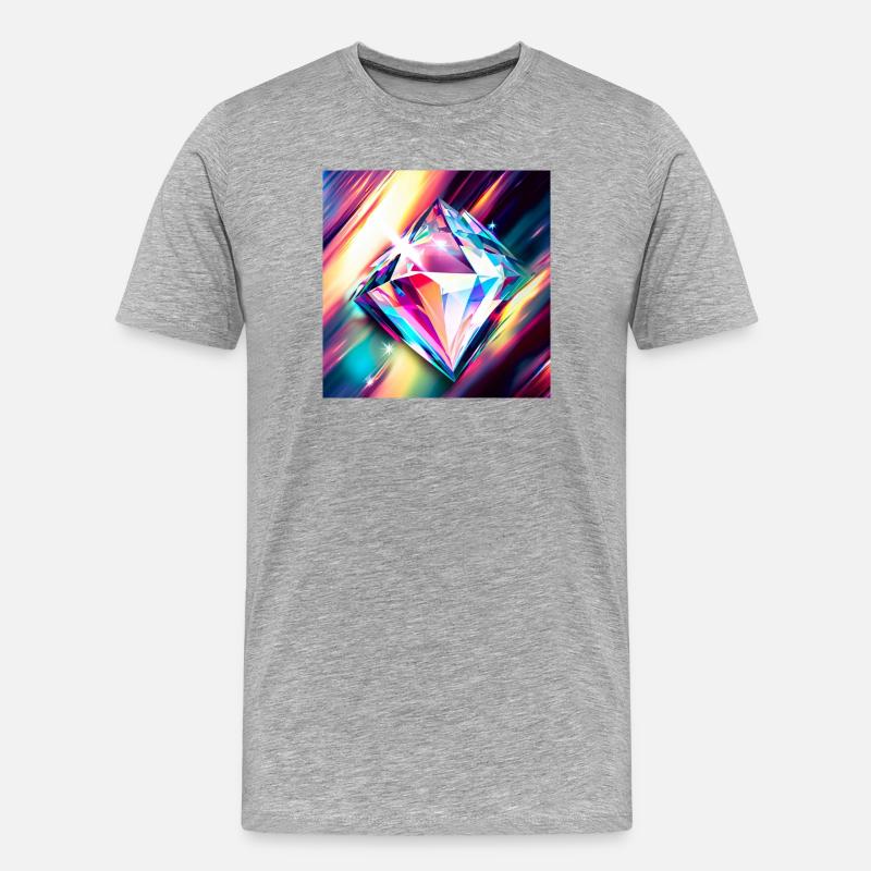 Diamant - Männer Premium Bio T-Shirt - Grau meliert