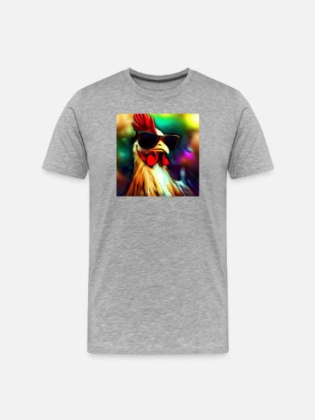 Fancy Chicken III - Männer Premium Bio T-Shirt - Grau meliert
