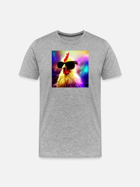 Fancy Chicken II - Männer Premium Bio T-Shirt - Grau meliert