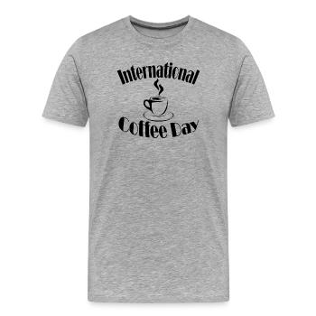 Coffee Day - Men's Premium Organic T-Shirt - heather grey - Front - Damien (186cm)
